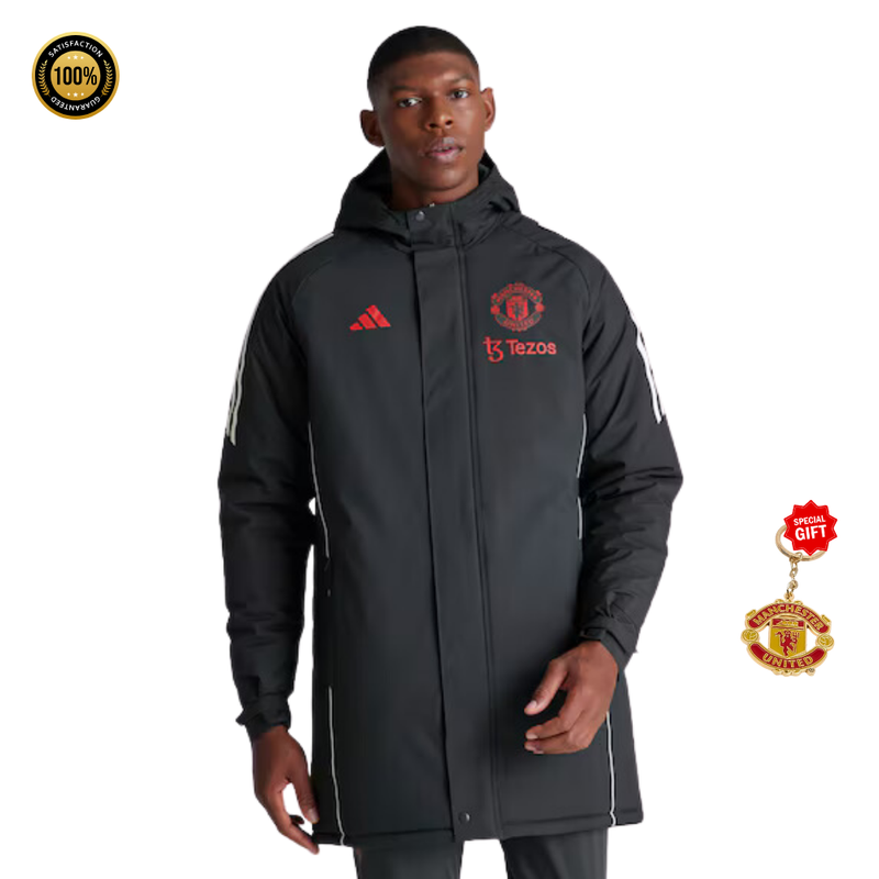 Manchester United European Training Tiro 24 Stadium Parka Dark Grey